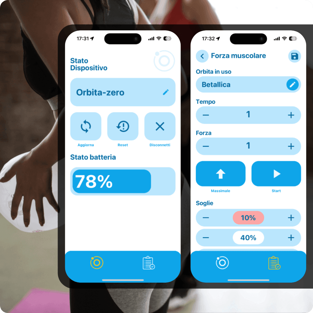 Screenshot - IoT - App iOS e Android connessa a dispositivo per la fisioterapia